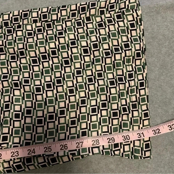 Zara geometric wide leg pants black cream green size S - Picture 4 of 7